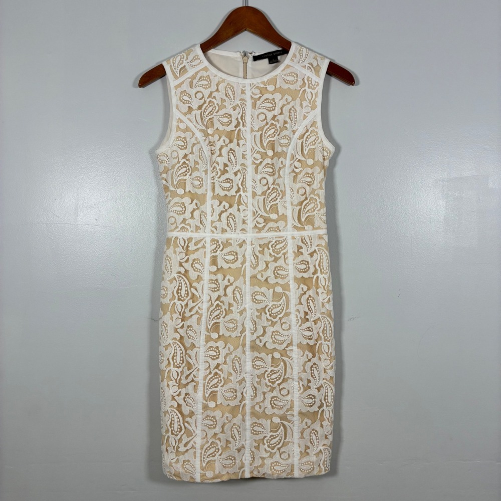 Cynthia Steffe Dress 2 Paisley Lace Sheath Cocktail Wedding Rehearsal Dinner
